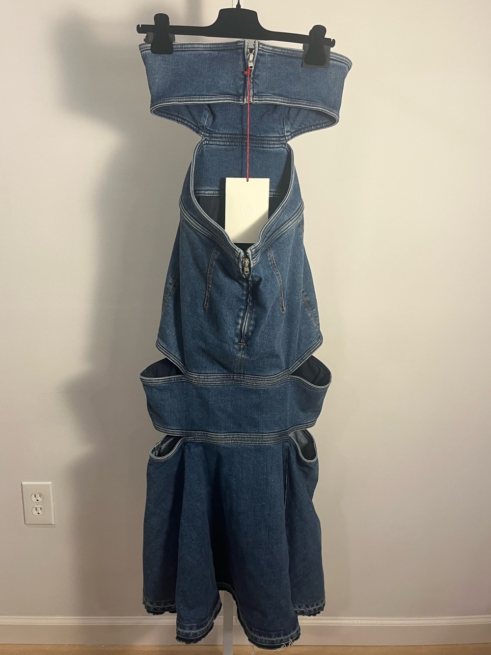 NWT*** Alexander McQueen stonewashed denim maxi dress- 40 - Picture 7 of 14